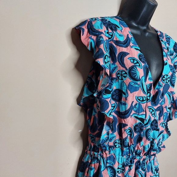 Cooper & Ella pink and blue fruit romper Size Small - Picture 2 of 9